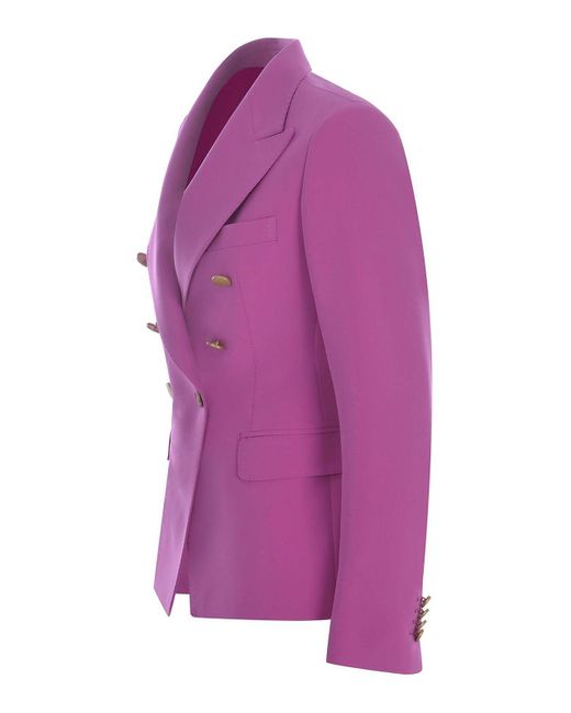 Tagliatore Purple Double-breasted Blazer
