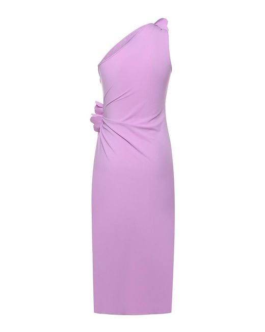 Coperni Purple Asymmetrical Mini Dress With Flowers