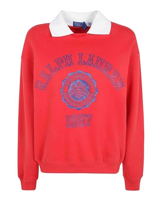 Polo Ralph Lauren Red Knit Sweatshirt