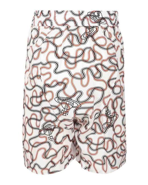 Vivienne Westwood White Romario Bermuda Shorts for men