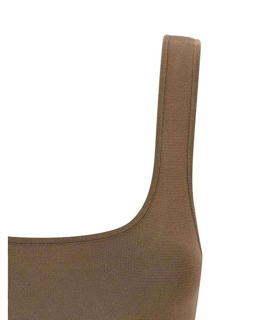 Entire studios Brown Square Neckline Top