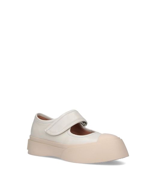 Marni Natural Mary Jane Round-Toe Sneakers