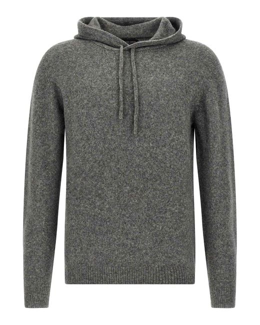 Roberto Collina Gray Hooded Sweater for men