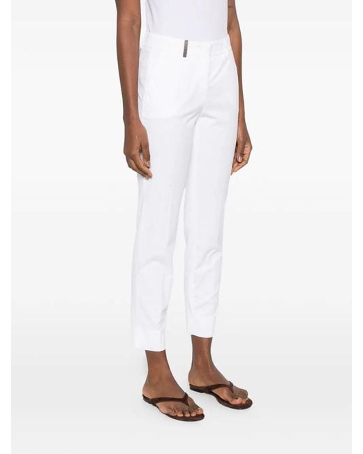 Peserico White Straight Leg Trousers