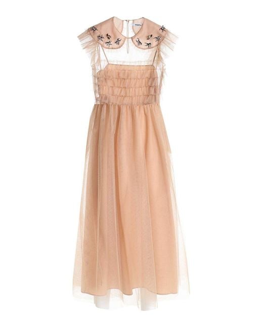 Vivetta White Jewel Embroidery Tulle Dress