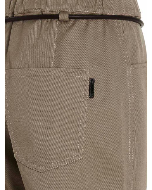 Brunello Cucinelli Natural Leather Belt Pants