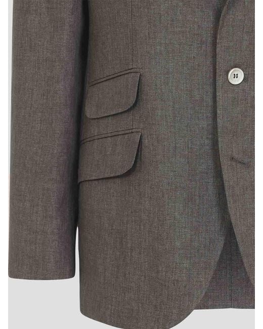 Brunello Cucinelli Gray Linen Jacket for men