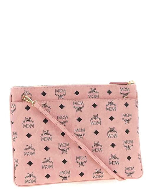 MCM Pink Pouch Medium Shoulder Bag