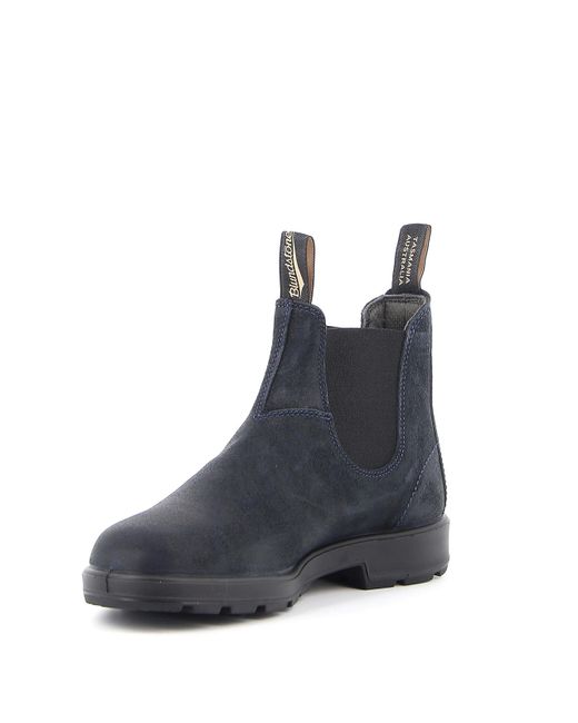Blundstone Blue Waxed Suede Chelsea Boots for men