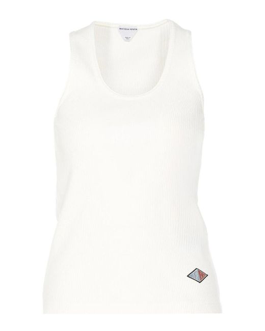 Bottega Veneta White Cotton Rib Jersey Tank Top