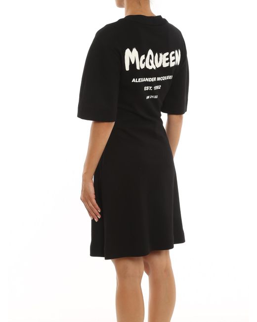 Alexander McQueen Black Stretch Viscose Dress