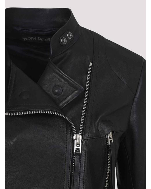 Tom Ford Black Zipped Leather Jacket