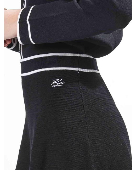 Karl Lagerfeld Black Elegant Knit Skirt