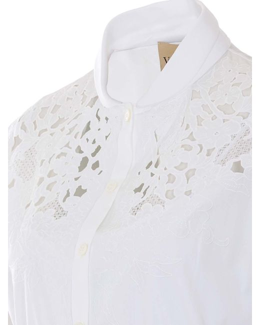 Valentino Garavani White Embroidered Midi Dress