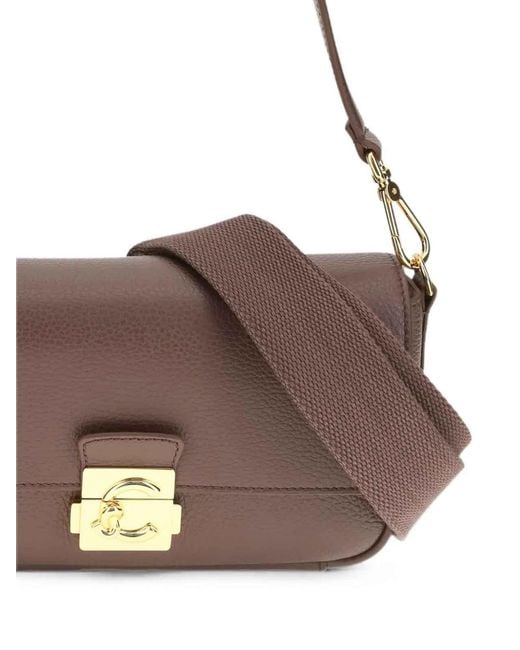 Coccinelle Brown Handbag Grained Leather Berry