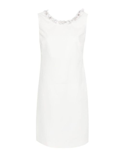 P.A.R.O.S.H. White Sequin-embellished Mini Dress