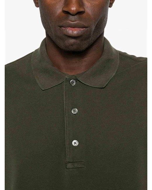 Tom Ford Green Lyocell Piquet Short Sleeves Polo Shirt for men