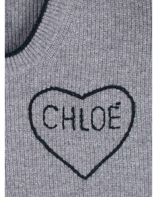 Chloé Gray Logo Sweater