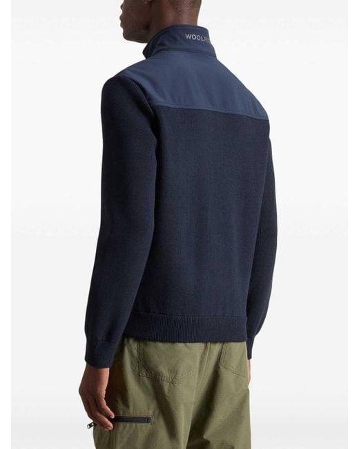 Woolrich Blue Soft Shell Hybrid Jacket for men