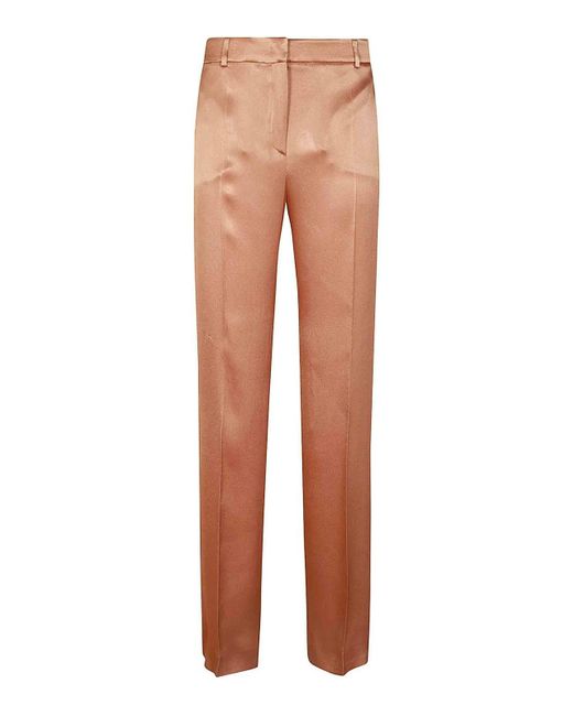 Alberta Ferretti Natural Satin Trousers