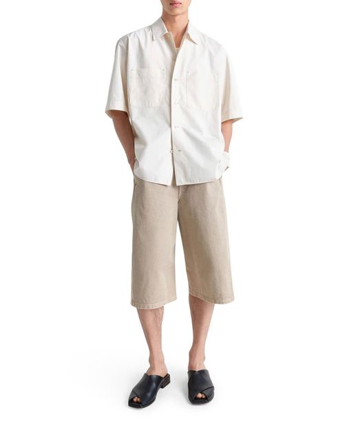 Lemaire White Shorts With Twisted Seams for men