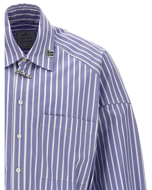 Maison Mihara Yasuhiro Blue Striped Shirt for men