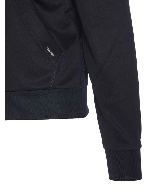 Tom Ford Blue Sweatshirt With Frontal Zip for men
