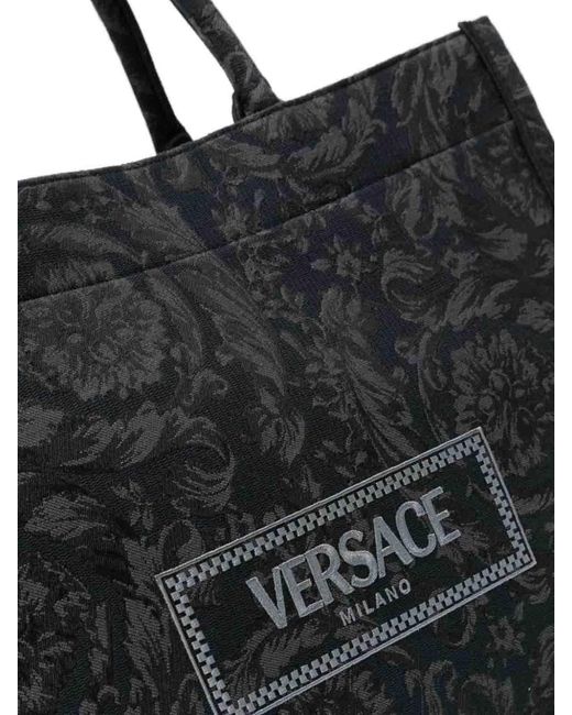 Versace Black Large Barocco Athena Tote Bag for men