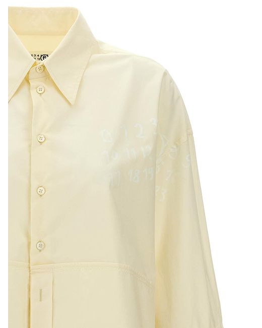 MM6 by Maison Margiela Natural Cotton Shirt With Front Logo Print