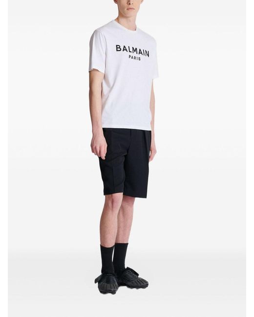 Balmain White Loose Ss T-Shirt for men