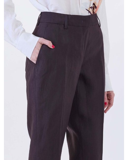 Paul Smith Blue Linen Pleated Trousers