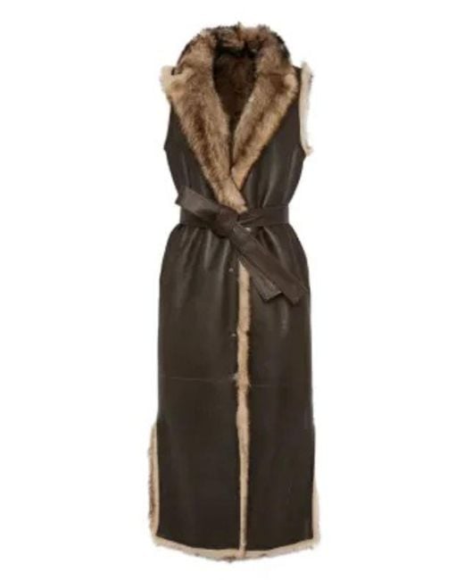 Yves Salomon Natural Toscana Folk Lamb Vest 125Cm