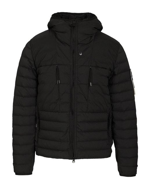 Stone Island Black Hooded Down Jacket for men