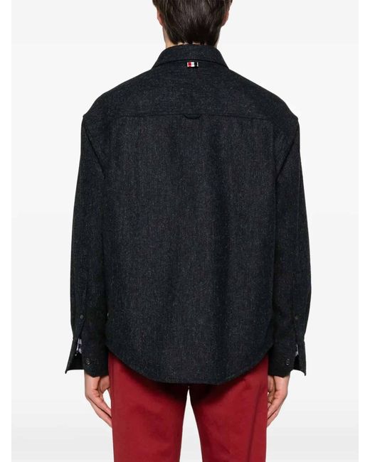Thom Browne Black Oversized Pc Shirt W/ Double Needle for men