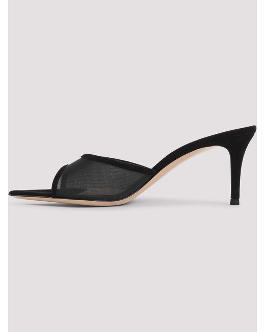 Gianvito Rossi Black Elle 70 Mules