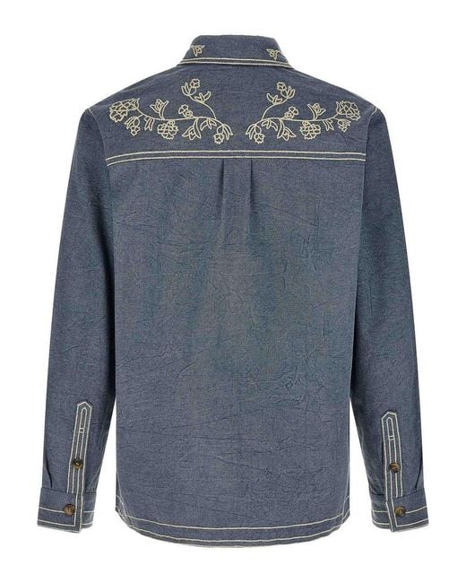 Isabel Marant Blue Rudy Overshirt for men