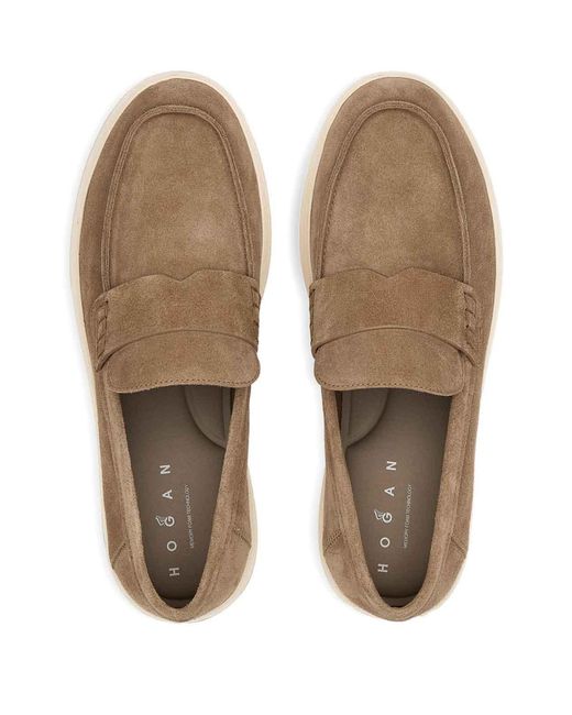Hogan Brown H-Tv Loafers for men