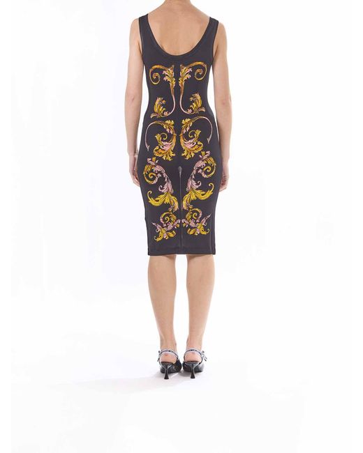 Versace Jeans Black Baroque Organs Dress