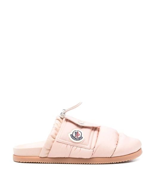 Moncler Pink Padded Mules