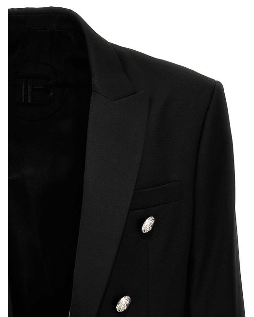 Balmain Black Logo Button Blazer for men