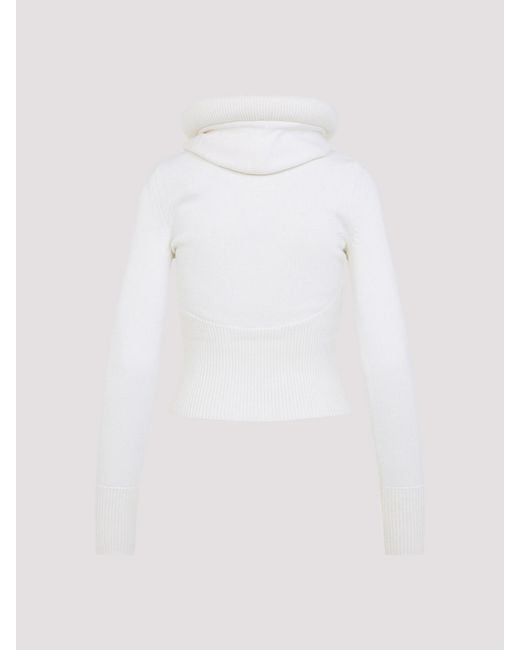 Alaïa White Hooded Pullover