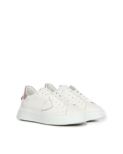 Philippe Model White Temple Leather Sneaker