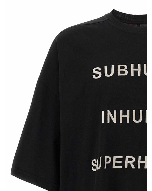 Rick Owens Black Tommy Quote Oversized T for men
