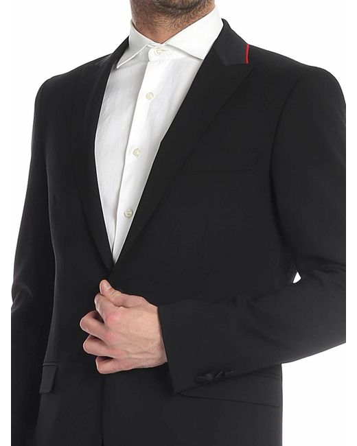 Karl Lagerfeld Black Single-Breasted Suit With Single Button for men
