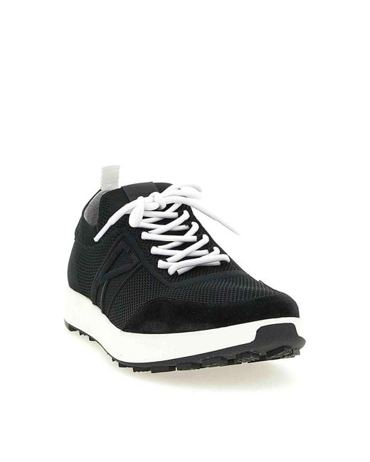 Kiton Blue Technical Cotton Sneakers for men
