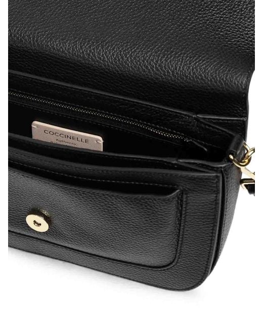 Coccinelle Black Handbag Grained Leather Noir