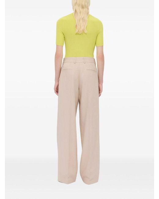 MSGM White Wide Leg Trousers