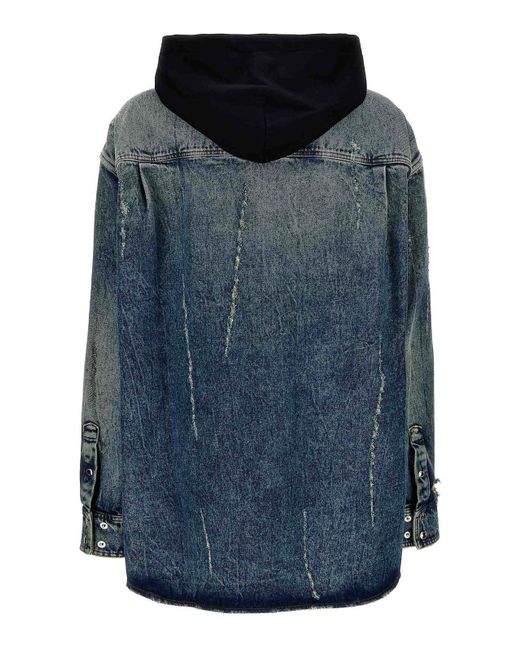 Mens hooded hotsell denim shirt