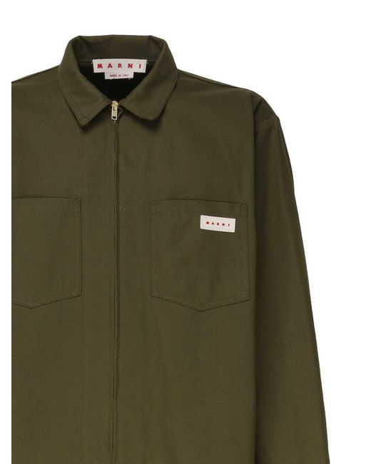 Marni Green Workwear Shirt for men
