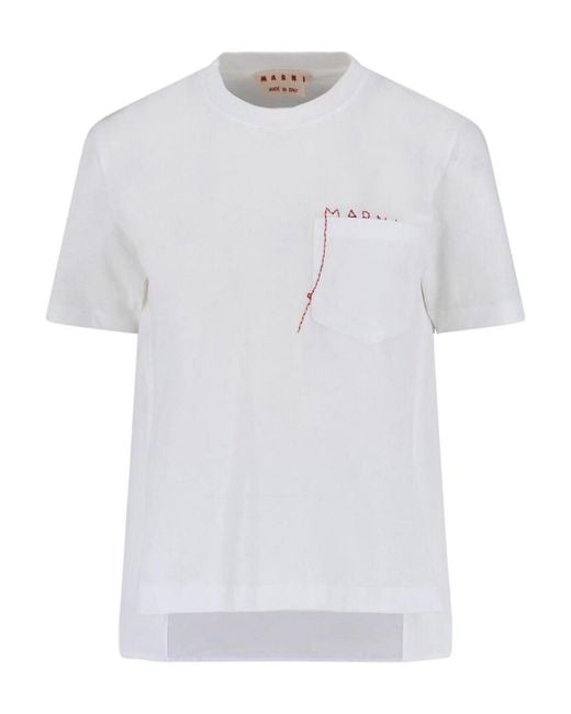 Marni White T-Shirt Logo